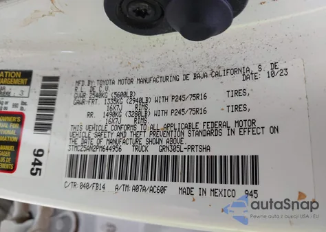 2023 Toyota Tacoma Sr V6 z USA, uszkodzony, nr VIN 3TMCZ5AN2PM644956